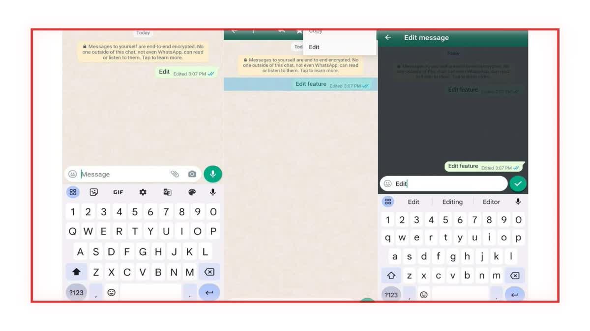 WhatsApp edit message feature