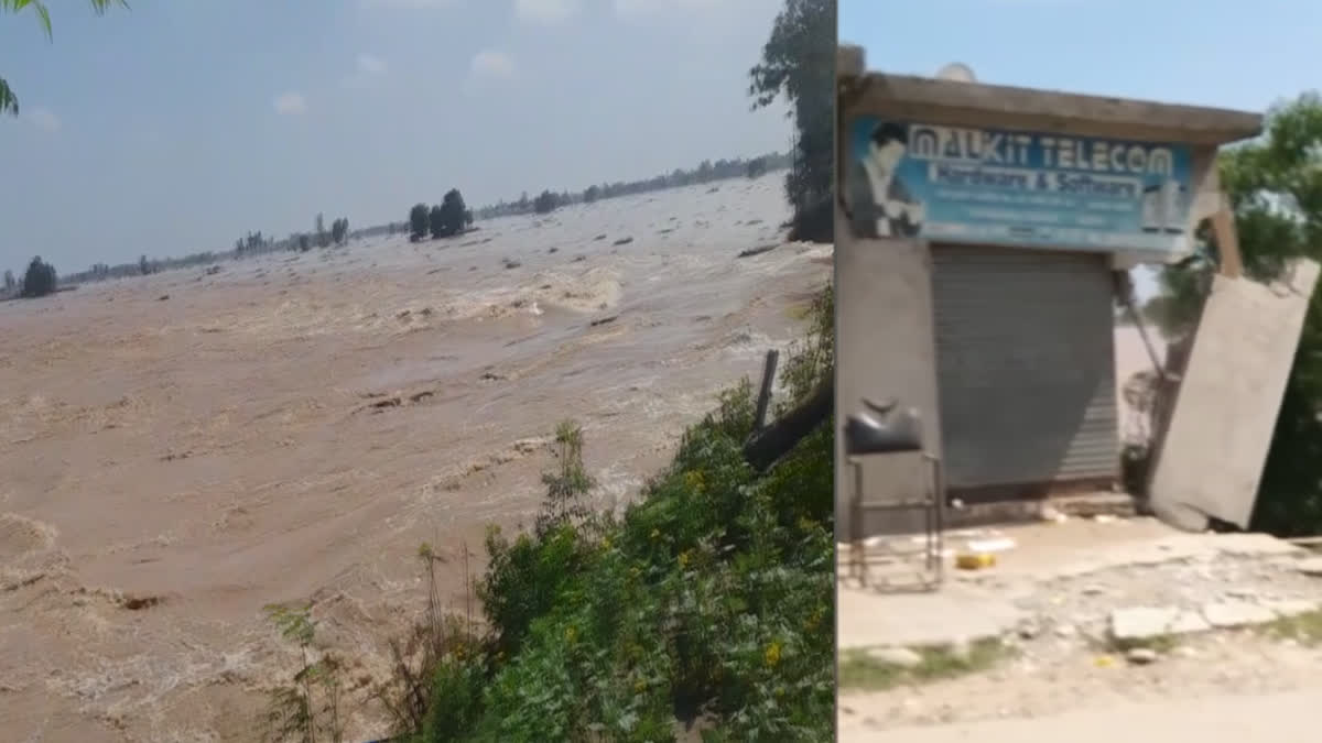 Mobile repair shop collapsed due to flood in Kapurthala