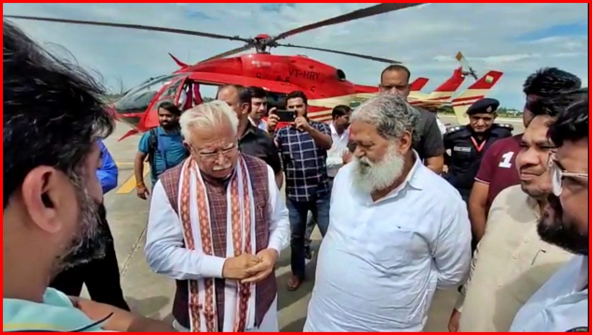 CM Manohar Lal aerial survey