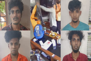 In Chennai four persons arrested for threatening beauty salon worker and stolen the goods CCTV footage release