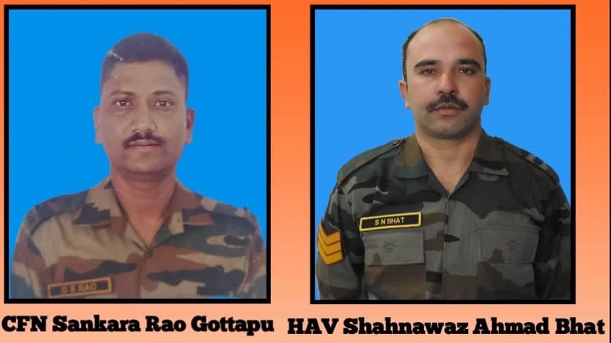 Soldiers Sankara Rao Gottapu (L) and Shahnawaz Ahmad Bhat die in Ladakh accident