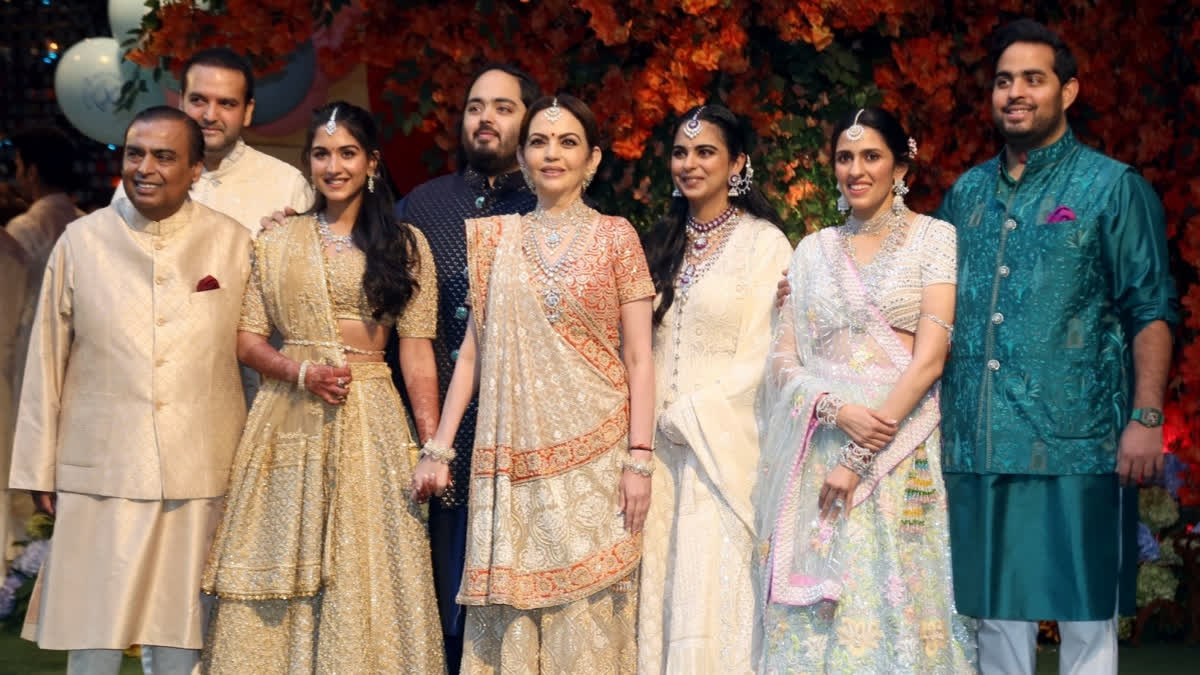 Ambani family poses for a family picture together