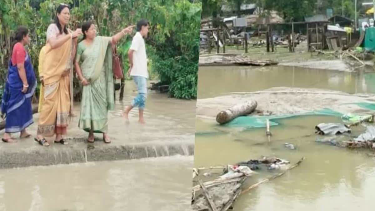 لالٹونگ گاوں میں سیلاب جیسی صورتحال