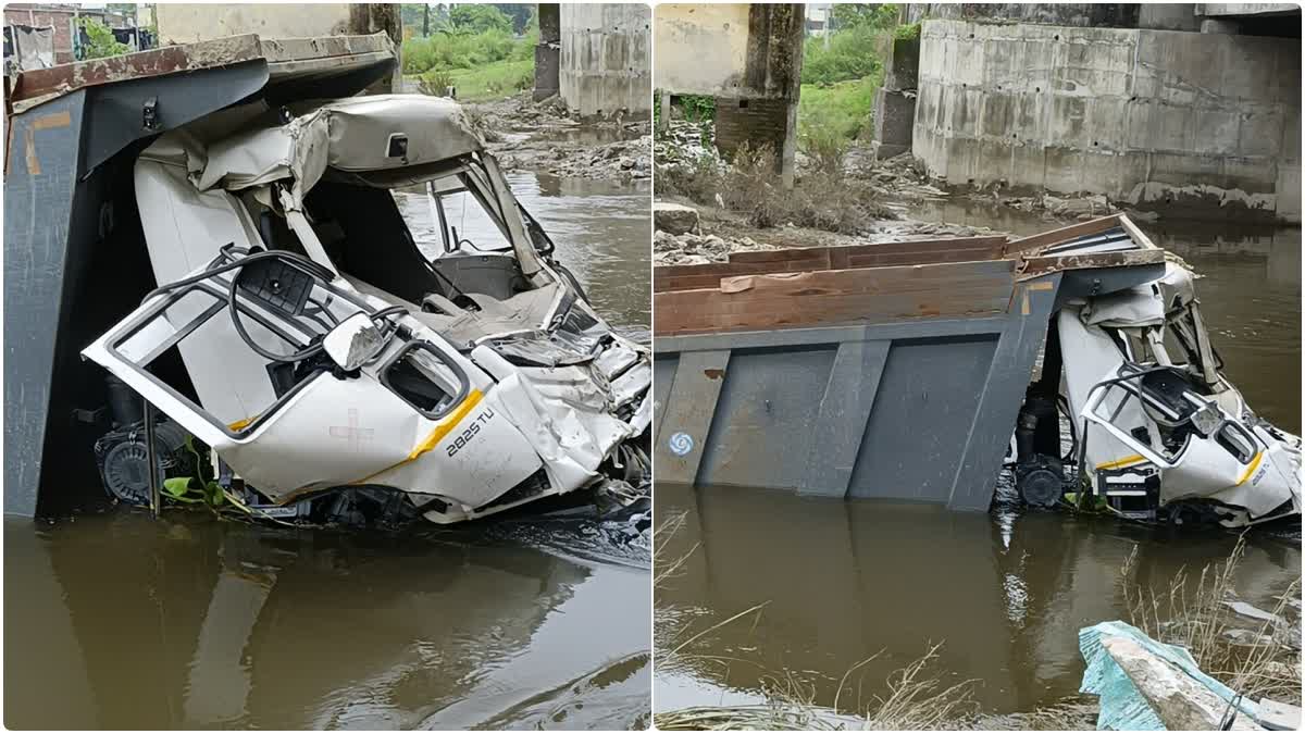 Uncontrolled truck fell into the river