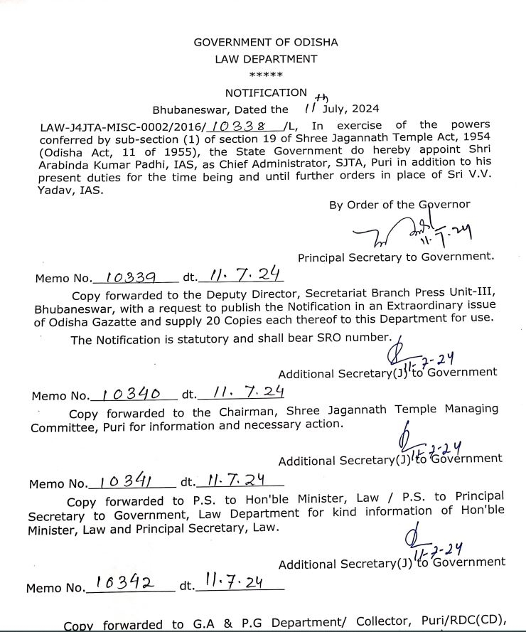 Arabinda Padhee appointed as SJTA Chief Administrator