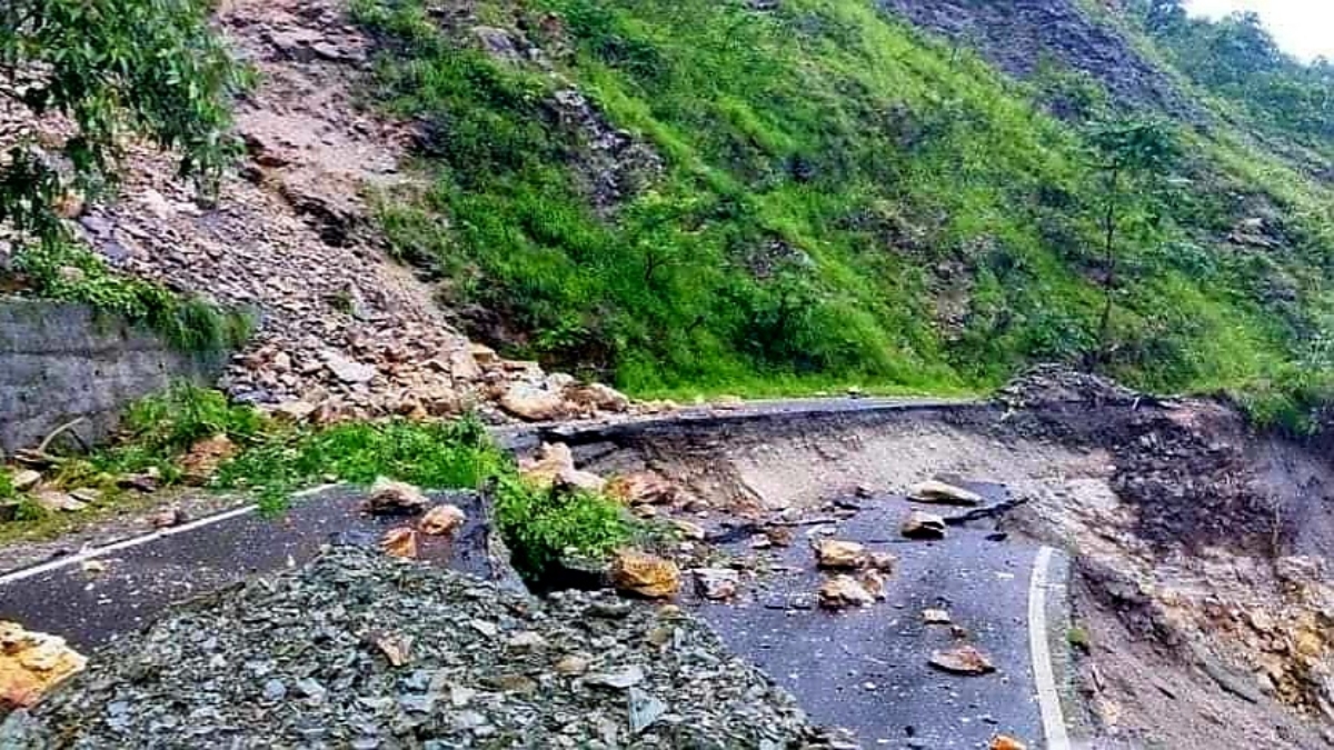 Land Slide on National Highway