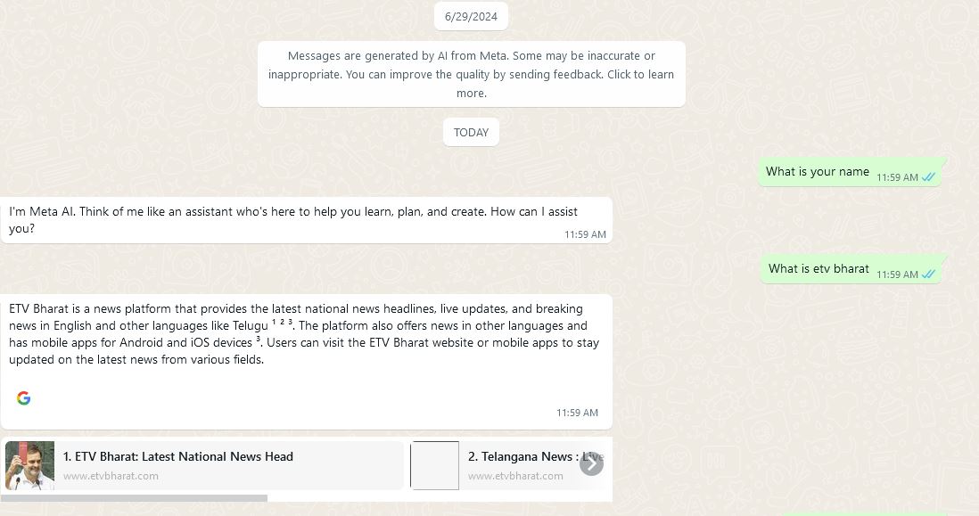 WHATSAPP META AI FEATURE