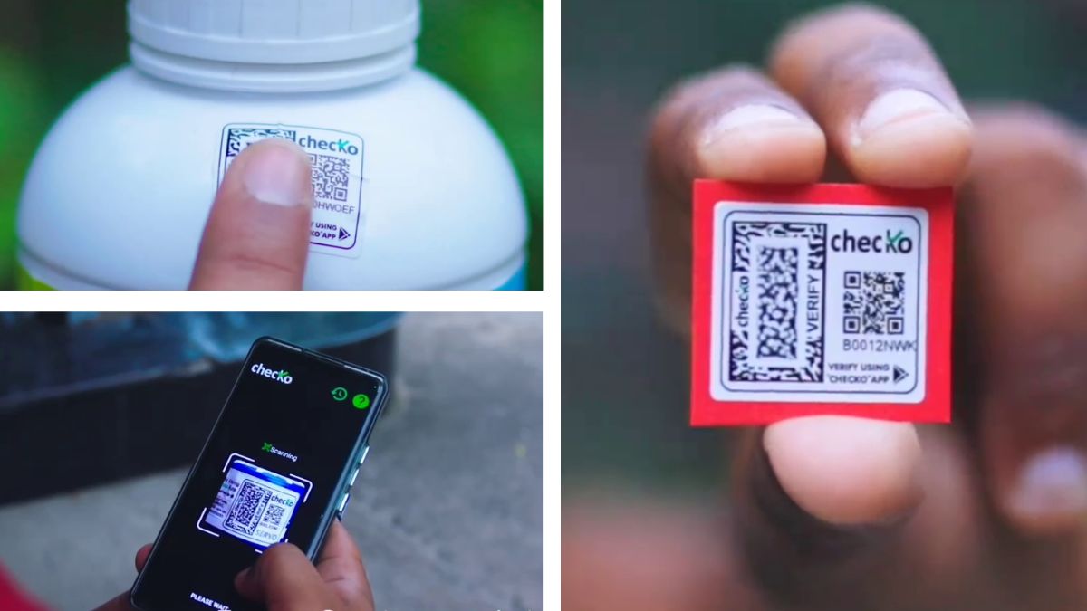 Checko tag arrives in various sizes to compliment different kinds of products and packages
