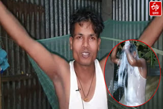 A person bathes with 40 liters of milk after getting divorced from his wife in Nalbari