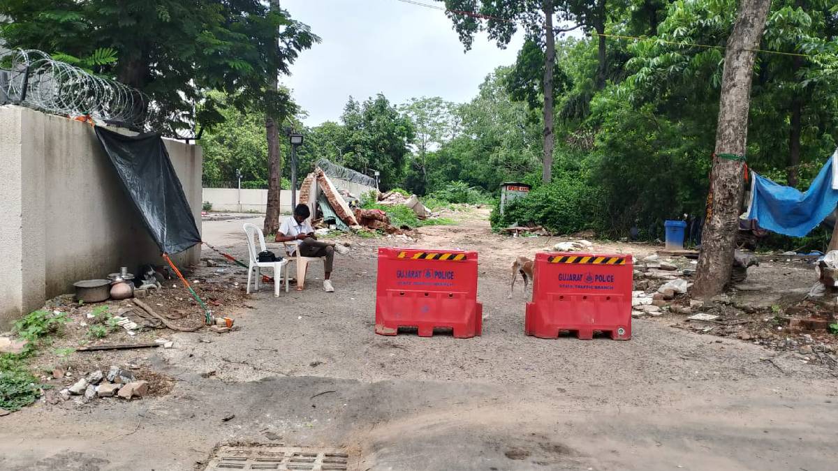 અમદાવાદમાં પ્લેન ક્રેશ સ્થળની તસવીર