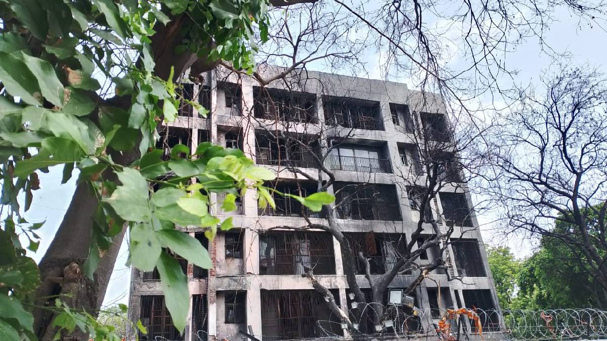 અમદાવાદમાં પ્લેન ક્રેશ સ્થળની તસવીર