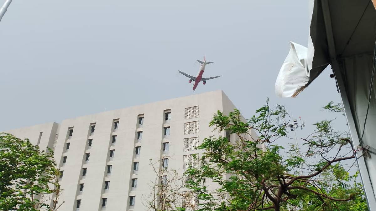 અમદાવાદમાં પ્લેન ક્રેશ સ્થળની તસવીર