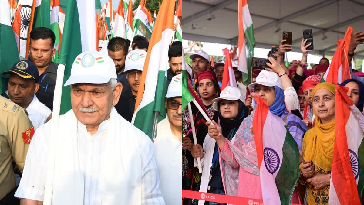 Jammu And Kashmir LG Manoj Sinha Leads 'Tiranga Rally' In Srinagar