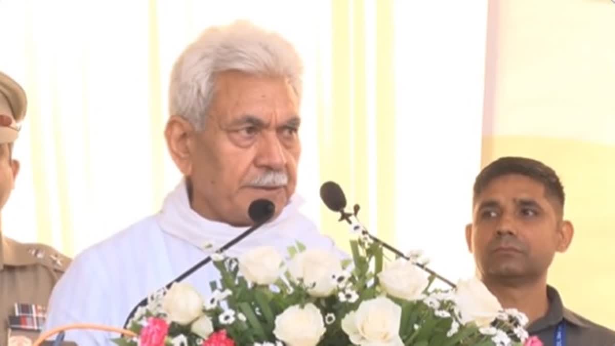 LG Manoj Sinha speaking during a function in Srinagar