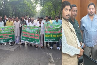 Jharkhand RJD workers demonstrated at Rabri residence in Patna