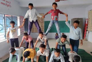 Burhanpur school yoga class