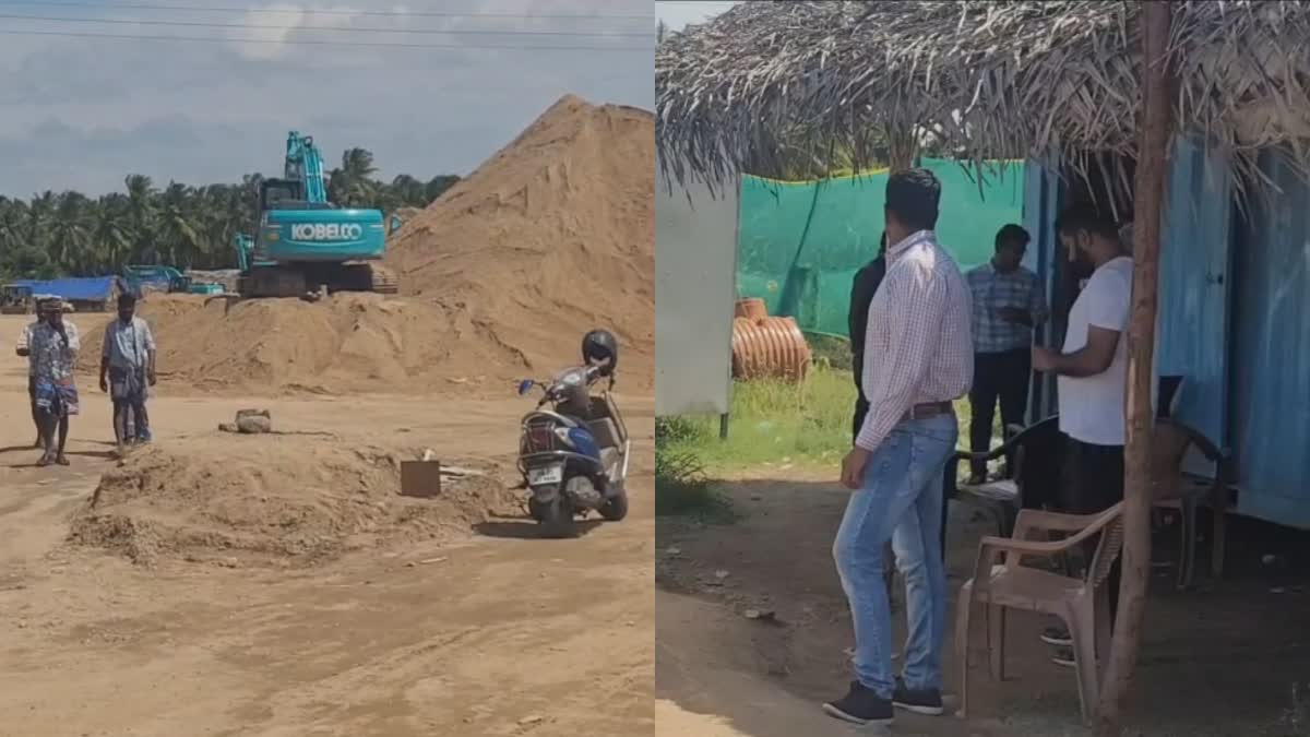 vellore-palar-river-government-sand-mining-point-raid-ed