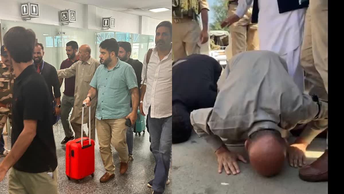 Kashmir MP Engineer Rashid Breaks Down, Bows Down On Road After Landing In Srinagar