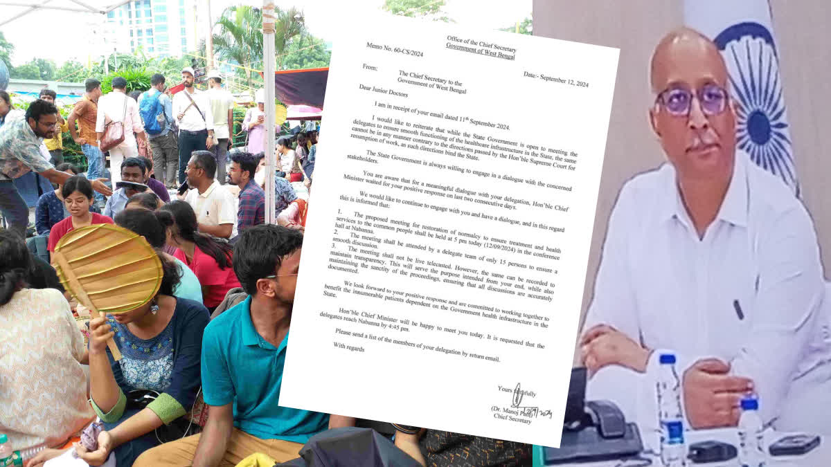 Bengal CS Writes to Junior Doctors