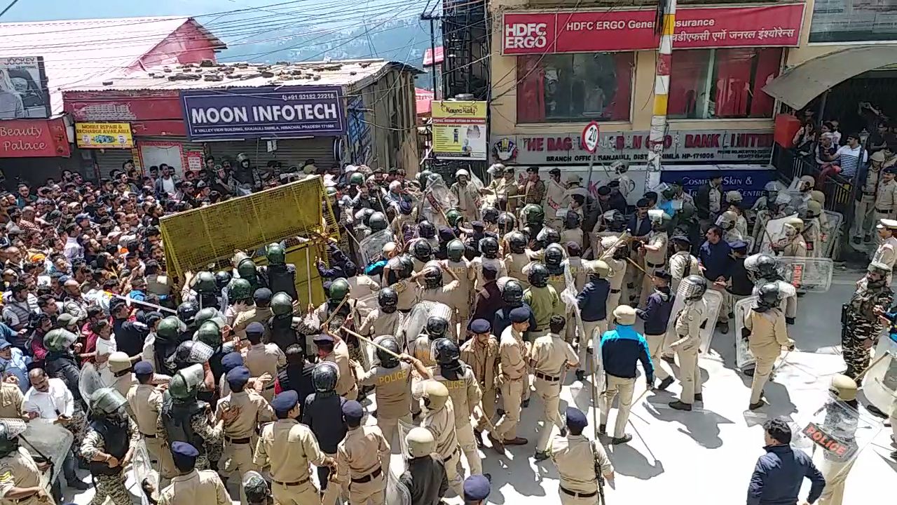 SHIMLA BANDH AGAINST POLICE LATHICHARGE