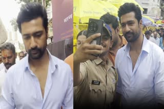 Vicky Kaushal Gets Mobbed By Fans For Selfies As He Visits Lalbaugcha Raja he meets Esha Deol WATCH