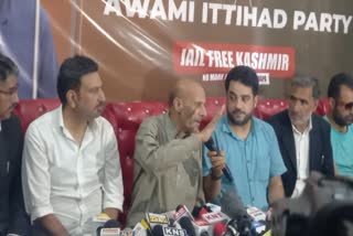 AIP President Engineer Rashid (C) Speaks During First Press Conference After Release From Jail, on Thursday, September 12, 2024