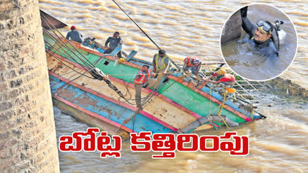 Boats Removal At Prakasam Barrage