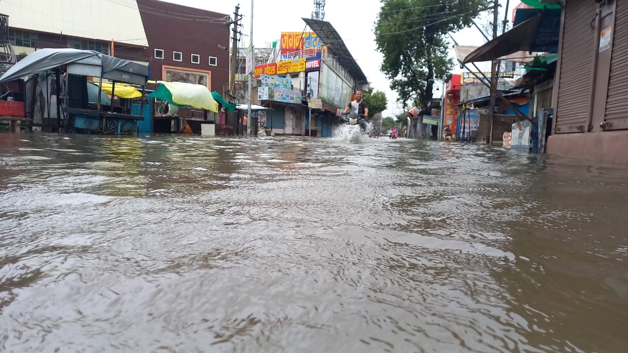 Water filled on roads