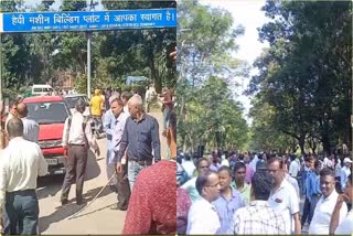 HEC employees block road in Ranchi