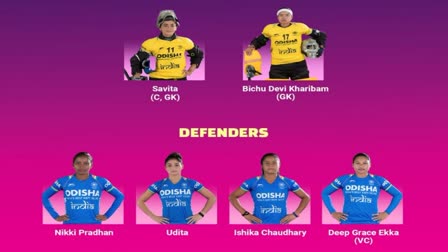 hockey team for womens asian champions trophy