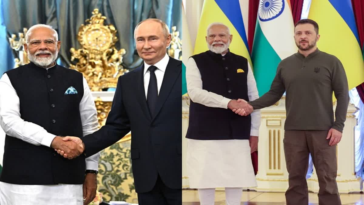 PM Modi with Russian President Vladimir Putin and Ukrainian President Zelensky