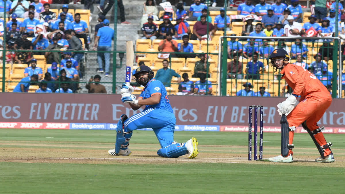 Rohit Sharma Surpasses AB De Villiers  Rohit Sharma Most ODI Sixes In Calendar Year  എബി ഡിവില്ലിയേഴ്‌സ്  രോഹിത് ശര്‍മ  ഇന്ത്യ vs നെതര്‍ലന്‍ഡ്‌സ്  രോഹിത് ശര്‍മ സിക്‌സറുകള്‍  Cricket World Cup 2023  ഏകദിന ലോകകപ്പ് 2023