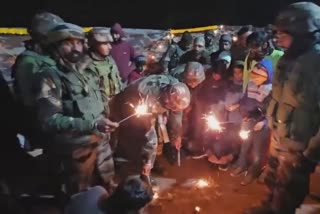 Army personnel celebrated Diwali