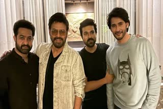 Four legends in one frame: Ram Charan, Jr NTR reunite for a photo with Mahesh Babu and Venkatesh