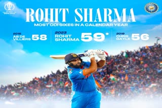 Skipper Rohit Sharma plays a brilliant knock to smash most ODI sixes in calendar year