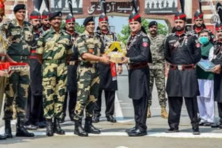 Indian and Pakistan soldiers exchange sweets on Diwali along LoC in J-K's Poonch