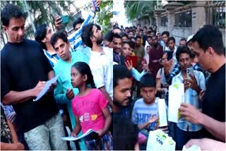 Actor Sonu Sood meets his fans outside house on Diwali celebration
