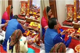 CM Dhami offered prayers Goddess Laxmi