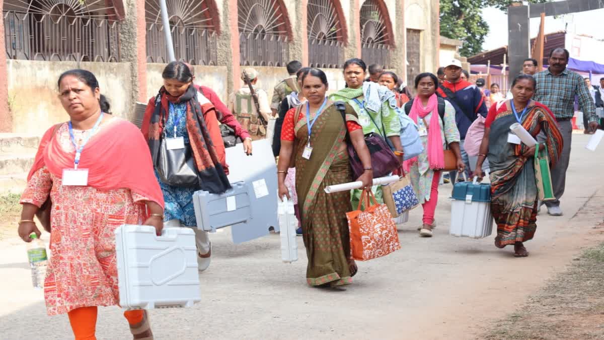 Voting personnel sent to booths for first phase voting of Jharkhand assembly elections 2024