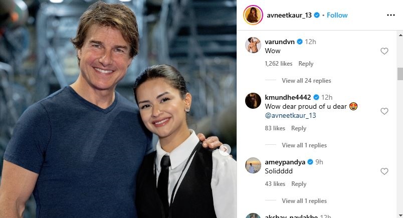 'I'm Still Pinching Myself': Avneet Kaur In Awe After Meeting Tom Cruise On Mission: Impossible Set