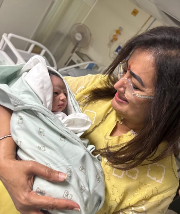 Sumalatha Ambarish with grandson