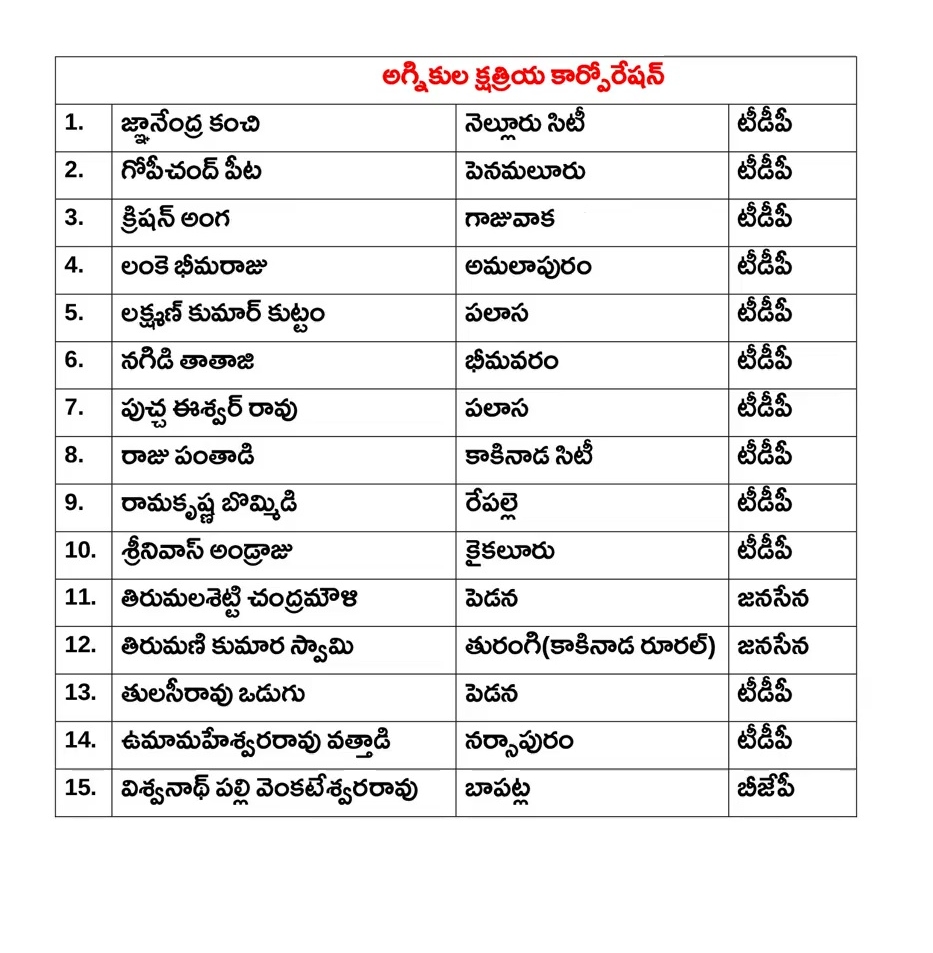 AP Government Appointed Directors to Corporations