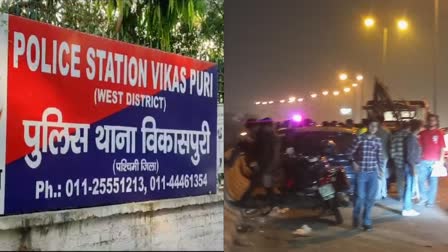 विकासपुरी में कार सवार की लापरवाही,दो बाइक को मारी टक्कर