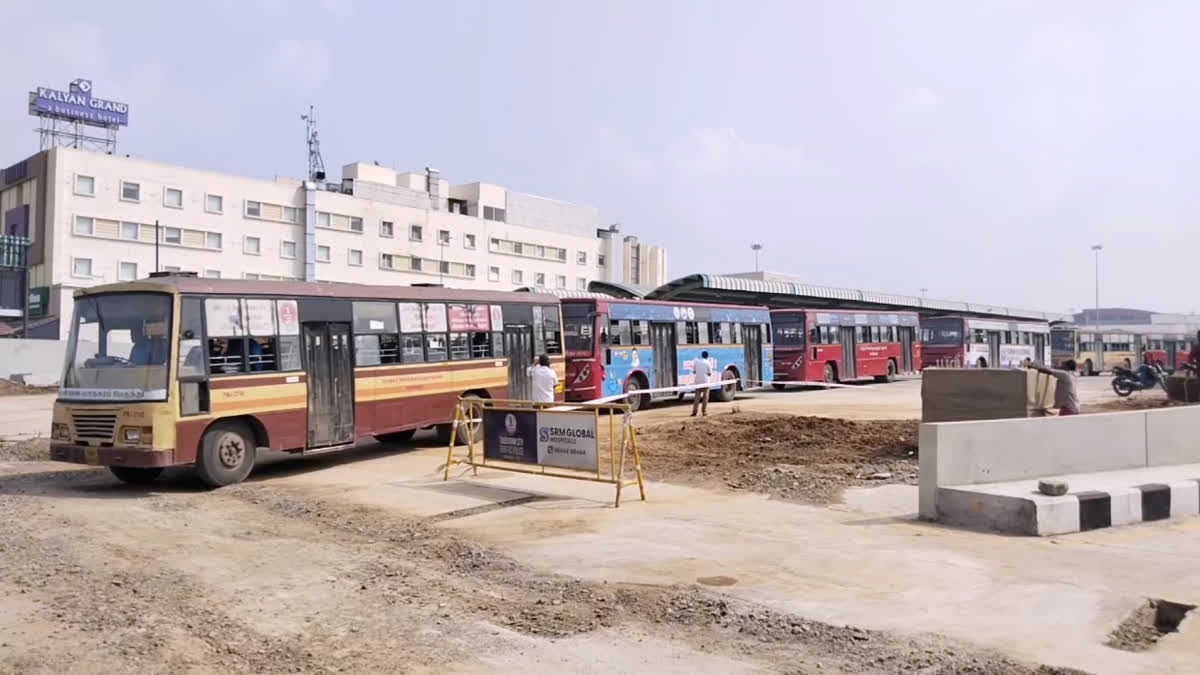 kilambakkam bus terminus construction near to finish 100 bus trial run