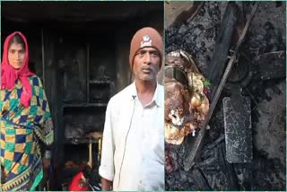 A house caught fire due to a short circuit in Malegaon Circle
