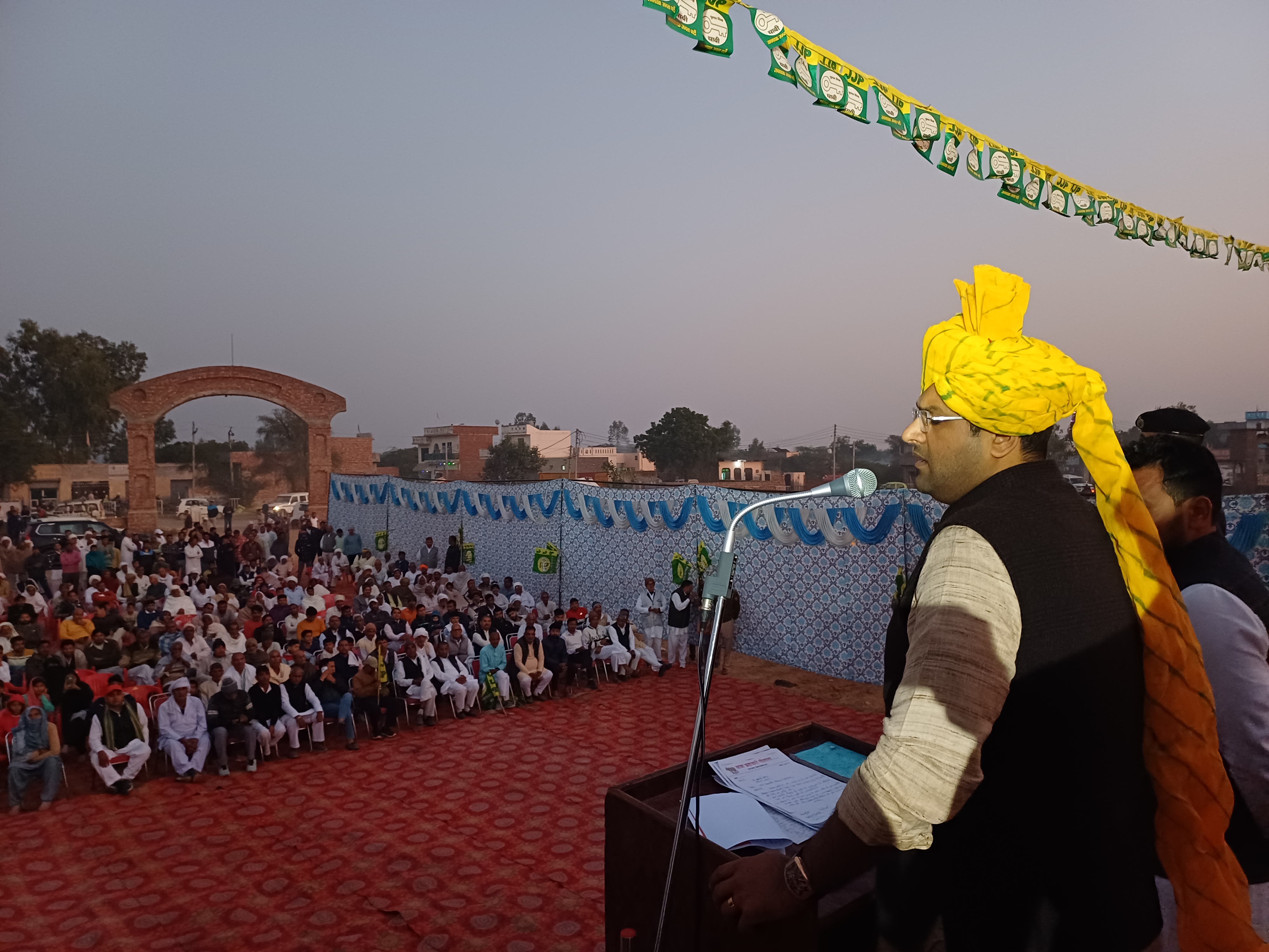 Deputy CM Dushyant Chautala visit bhiwani