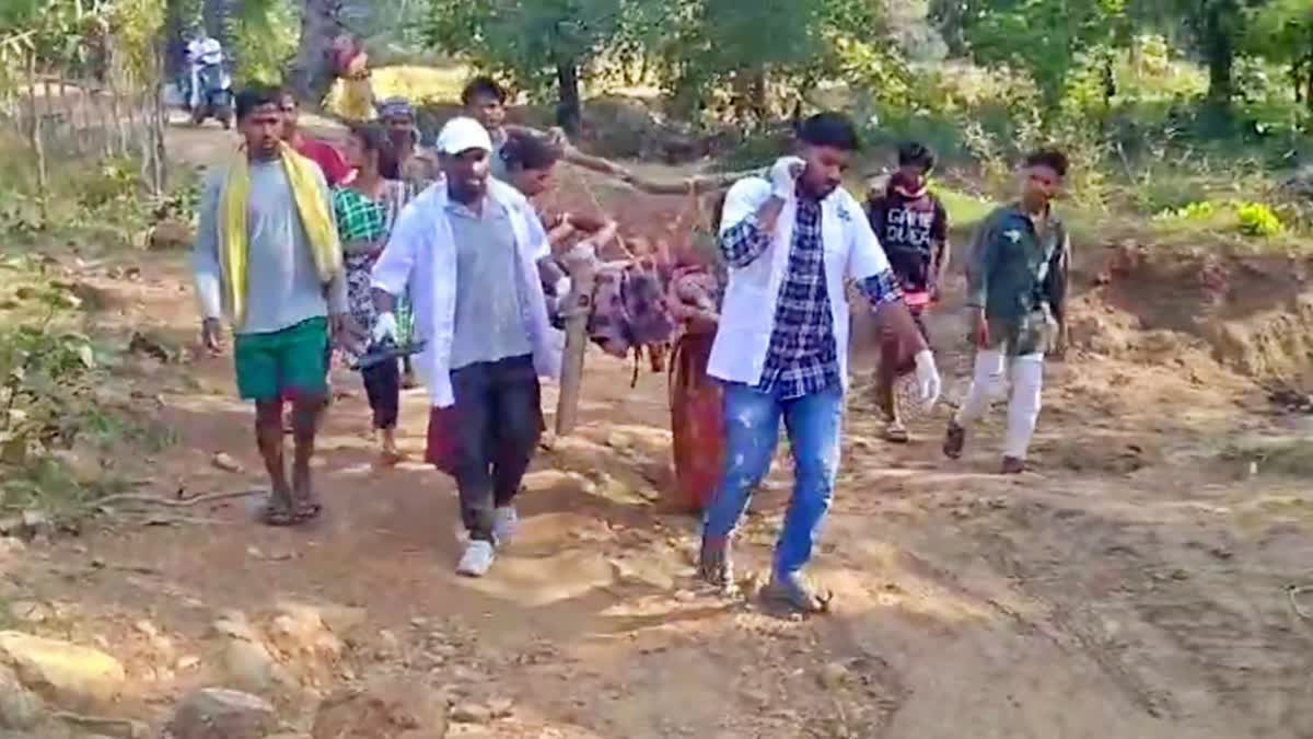 Pregnant Woman Carried For 3 KM On Stretcher In Telangana Due To Lack Of Road Connectivity