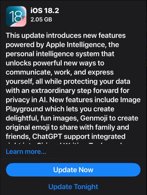 Apple launches iOS 18.2