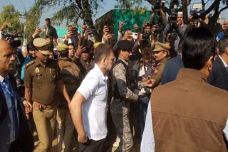 Congress leader Rahul Gandhi in Hathras