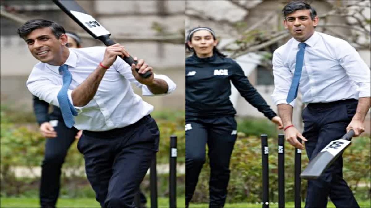 UK PM Rishi Sunak Plays Cricket